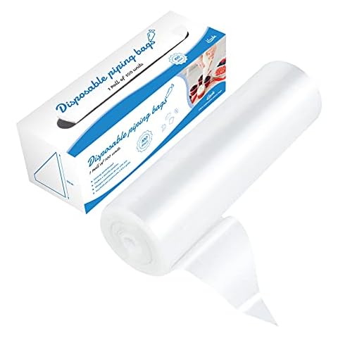 Disposable Piping Bags, Pack of 100pcs Transparent Large Plastic Pastry Bags, 16 inch Thickened Reusable Icing Piping Cream Pastry Bags for Cake Dessert Cookies Decoration(40 * 23cm) Cover