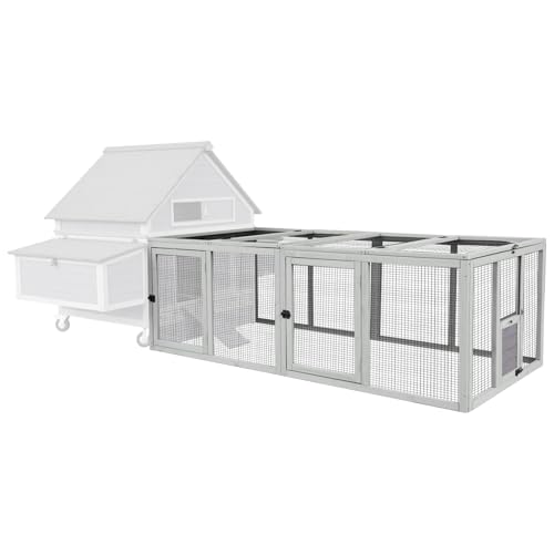 GUTINNEEN Chicken Coop Extension Chicken Run 20.73 ft Large Expandable Hen House Run with 5 Doors Universal Fit for Most Coops Not for Standalone Use 79 L