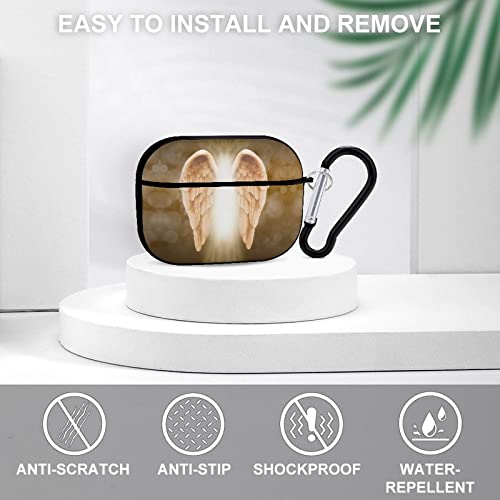 Compatible With Airpods Pro Case Cover With Keychain Golden Angel Wings Airpod Cases Portable Shockproof Protective Case For Women Men Girls Hard Headphone Case For Apple Airpods Pro #TOP2