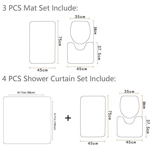 4Pcs Ethnic Mandala Türkis Duschvorhang Set Für Badezimmer Abstrakt Blumen Bad Vorhang Mit Matte Teppich Teppich Home Decor Geschenk 180 * 180Cm – Bild 3