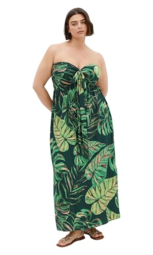 City Chic Women's Plus Size Dress - Peta Palm Maxi,