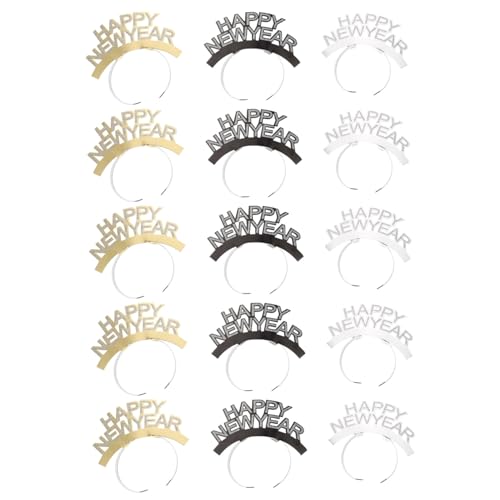 MUSISALY 15個新年のヘッドバンド レター パーティー用ヘアオーナメント クリエイティブヘアアクセサリー カーニバル 仮面舞踏会 自撮り写真用フォトプロップ