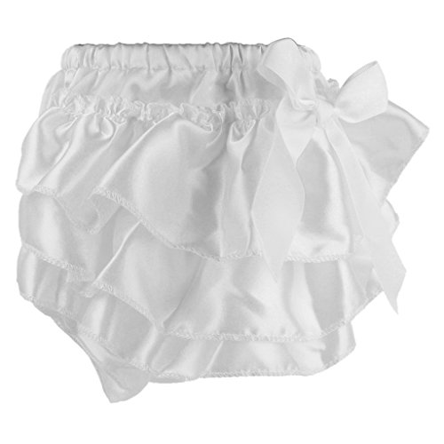 gazechimp A Criança Do Bebê Plissado Calças Frisadas Fralda Capa Bloomers Pettiskirt 0-6M - Branco
