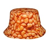 Food Pattern Baked Beans Hat for Women Men,Funny Bucket Hats Summer Fisherman Cap Travel Beach Hat Packable Sun Hat for Adults Teens