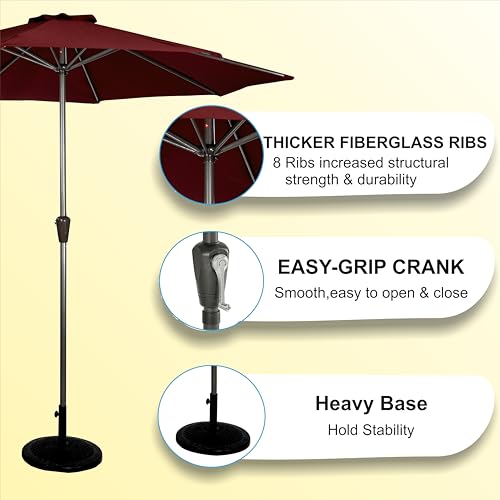 Image of INVEZO outdoor Garden Center pole umbrella big size metal center pole umbrella with 22kgs base - 9 ft dia Patio /Balcony terrace umbrella
