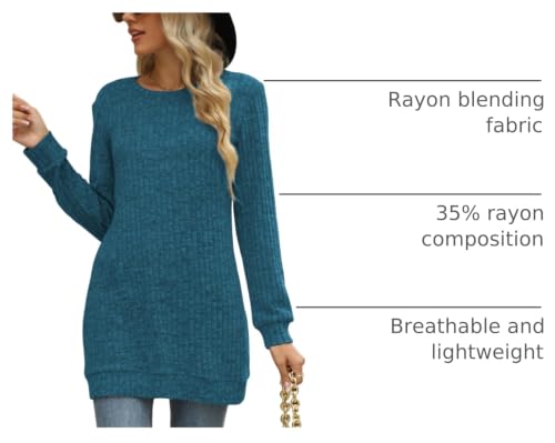 Image of Sweaters for Women Long Sleeve Crewneck Sweatshirt Loose Casual Tunic Tops