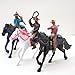 Zaleny Cowboys and Indians Figure Playset Toy Native American Figures with Horses and Trees for School Projects Wild West Figurines 48 Pcs
