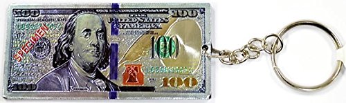 Double Sided New $100 Bill Benjamin Franklin Money Magnetic Keychain-