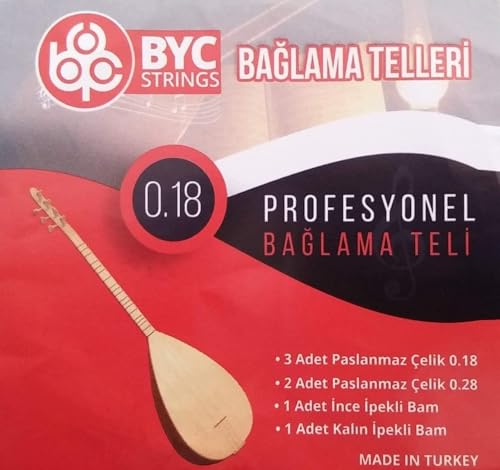 BYC18 kısa sap bağlama teli takımı, 0.18 kısa sap saz teli