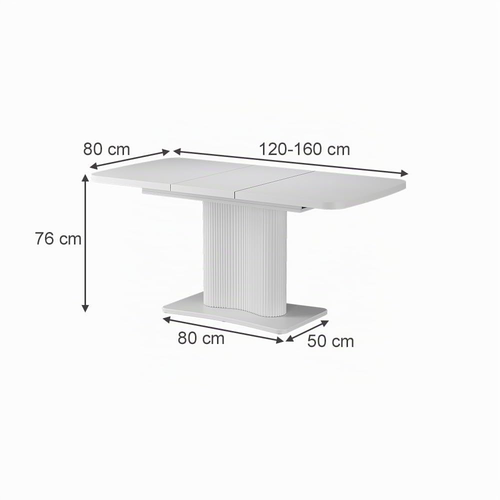 Vicco Esstisch Fenaro, Weiß, 120-160 x 80 cm