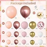 Rose Gold Balloon Garland Kit, Nude Pastel Pink Metallic Gold Matte White Balloons Gold and Rose Gold Confetti Balloons for Valentines Day Wedding Bridal Shower Party Girl Birthday Decorations - Image 2