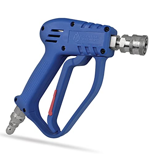 Essential Washer Short Pressure Washer Gun With Stainless Steel Swivel - Stubby Pressure Washer Gun With Ss Plug And Quick Connect - Power Washer Gun Compatible With Foam Cannon - Car Detailing Gun #TOP11
