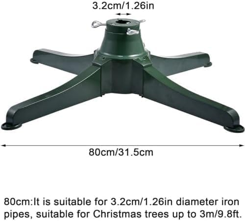 Heavy Duty 360° Rotating Christmas Tree Stand for Artificial Trees Up to 9.8ft (3m) - Sturdy Support, Easy Assembly & Storage for Holiday Decor (80cm)