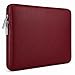 RAINYEAR 13 Inch Laptop Sleeve Soft PU Leather Case Water Resistant Padded Zipper Protective Carrying Bag Compatible with 13.3" Notebook Computer Chromebook Ultrabook(Red)