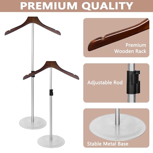 KoreTech 2 Pack Shirt Display Stand 35" Height Adjustable Shoulder Stand Shirt Rack, T Shirt Display Stand for Shops, Steaming Clothes Holder, Silver