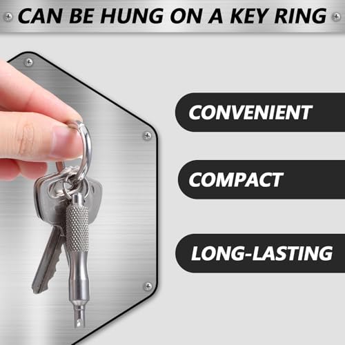 Bruislard 2 PCS Valve Core Removal Tool Keychain, Stainless Steel Tire Valve Stem Tool Portable Valves Core Disassembly and Repair Tools for Bicycle Car Motorcycle Repair Install Accessory