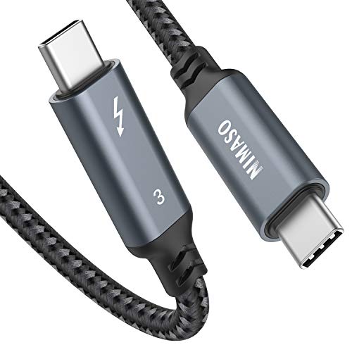 NIMASO Cable Thunderbolt 3[40Gbps 100W/5A/5K@60Hz 3.3ft],USB C a USB C Cable Compatible para 2016-2020 Macbook Pro,iMac,iMac Pro,Galaxy S20/S10/S9/Note9,Huawei Mate 20/20 Pro