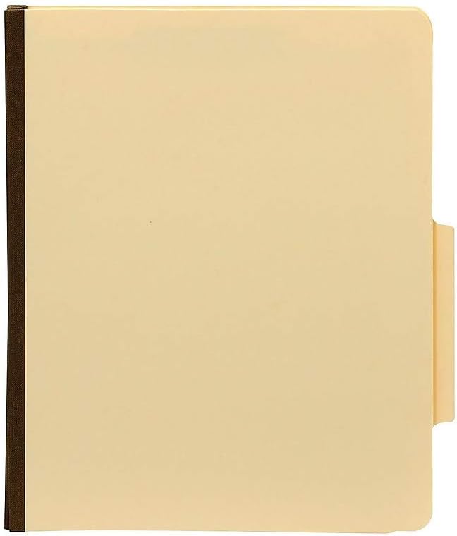Staples Pressboard Classification Folder, Letter Size, 2/5‑Cut Top Tab, Manila, Durable Construction, 10/Box