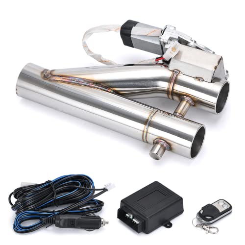 BHYUDYT Kit Universel de Silencieux de Tuyau d'échappement de soupape d'échappement électrique à Double soupape 2"2.25'' 2.5'' 3" avec télécommande sans Fil Cover