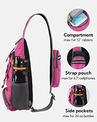 Image of WATERFLY Packable Small Crossbody Sling Backpack Shoulder Chest Bag Daypack for Hiking Traveling | Foldable design, Phone pocket, Water-resistant, Adjustable strap, Breathable back pad, Small hiking bag, Travel essentials