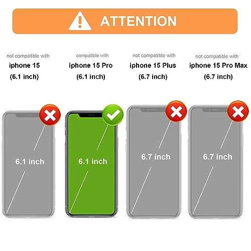 Vaburs Compatible with iPhone 15 Pro Case Wallet with Card Holder,Embossed Butterfly Pattern PU Leather Double Buttons Flip Protective Shockproof Cover for Magnetic Car Mount 6.1 Inch (Blue)