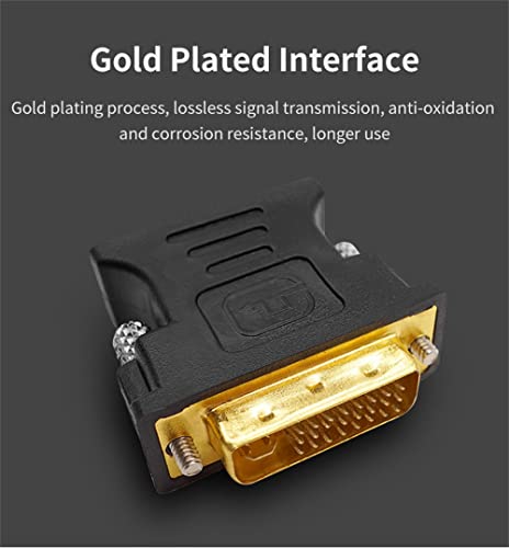 Zuya DVI to VGA Adapter,1080P DVI-I Male 24+5 Pin to VGA Female Converter HD Video Graphics Card Adapter for PC HDTV Projector - Thumbnail 4