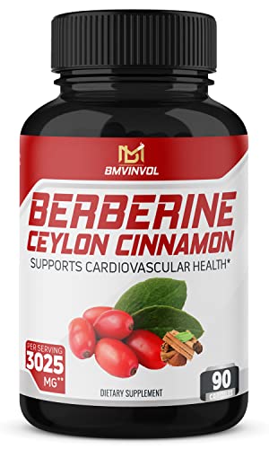 Berberine Supplement - 17 In 1 Immune Support With Ceylon Cinnamon, Quercetin, Turmeric, Milk Thistle, Ginger - 90 Capsules #TOP10