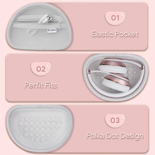 Case for Beats Solo3 /Solo 4 On-Ear Headphones, Portable Travel Hard Shell Storage Bag (Rose Gold) by Yinke - Image 3
