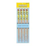 GAMAGO Peanuts Cast Bamboo Chopsticks Set – 4 Pair of Adorably Cute Reusable Chop-sticks - Easy Grip, Lightweight, Durable, 9.25 Inches