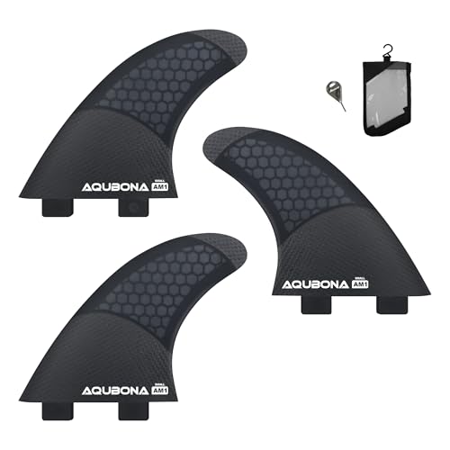 AQUBONA Single Dual Tab G3/G5/G6 Half Carbon+Honeycomb Surfboard fin Tri Fin Thruster Set Surfboard fins (F1-Half carbonG3)