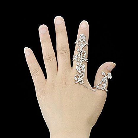 MACHEE 1PC Rings Multiple Finger Stack Knuckle Band Crystal Set Womens Fashion Jewelry