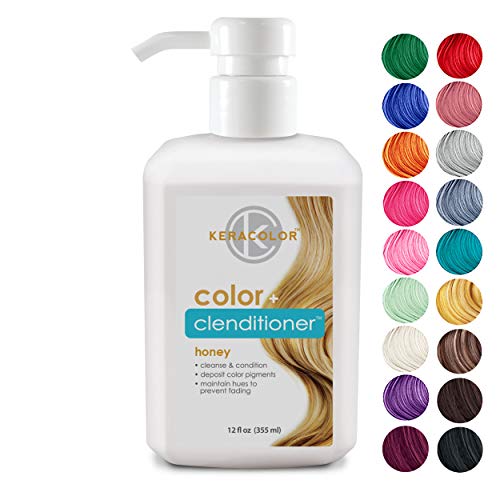 Keracolor Clenditioner HONEY Hair Dye - Depositing Color Conditioner Colorwash, Semi Permanent, Vegan and Cruelty-Free, 12 fl Oz