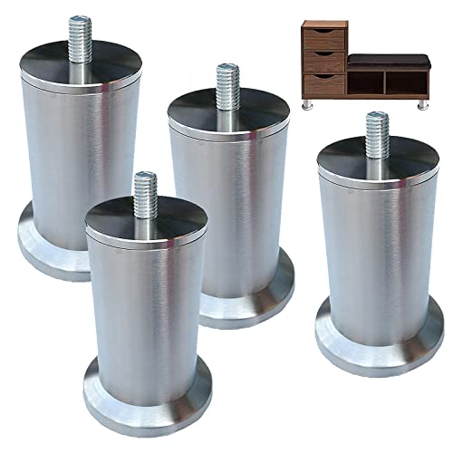 家具脚, ステンレススチール製家具脚 丸型金属 ソファ キャビネット デスク用 家具交換脚 各種サイズ 長さ17.5cm(7.8cm(3.1in))
