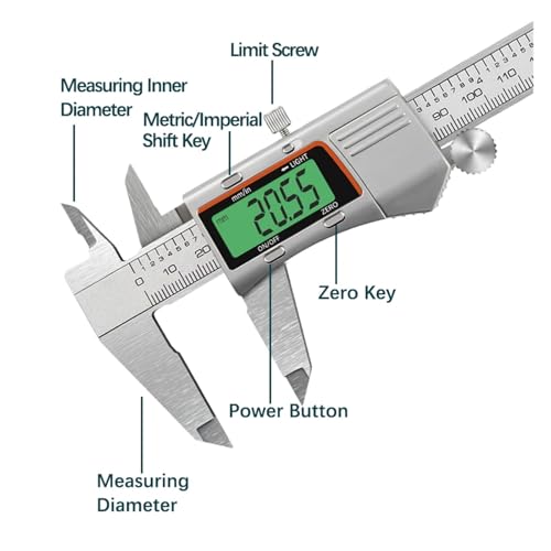 Vernier electrónico con pantalla LCD retroiluminada para mediciones precisas de 150mm 5