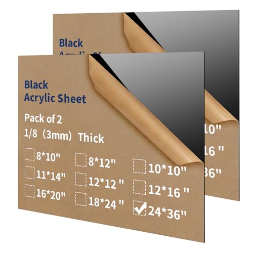 Feuille acrylique noire épaisseur 1/8 de qualité supérieure pour finitions impeccables