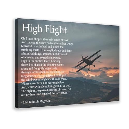 Poème High Flight John Gillespie Magee cadre suspendre décoration murale chambre