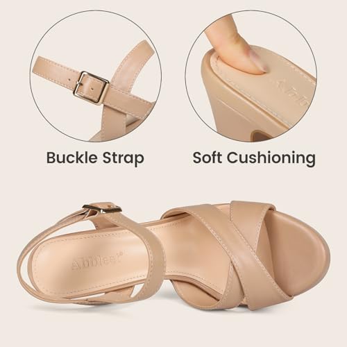 Platform High Heels for Women Strappy Chunky Heels Sandals for Women Open Toe Block Heeled Sandals with Ankle Strap Summer Dress Shoes3