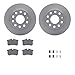 Dynamic Friction Company Rear Geospec Brake Rotors with 5000 Euro Ceramic Brake Pads includes Hardware 4612-13443