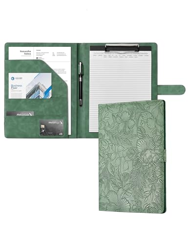 Image of Clipboard Folder Padfolio, Mymazn Writing Portfolio Faux Leather Clipboards with Cover for Legal Pad Holder Letter Size A4 8.5 x 11 for Business Conference Notepad Clip Boards