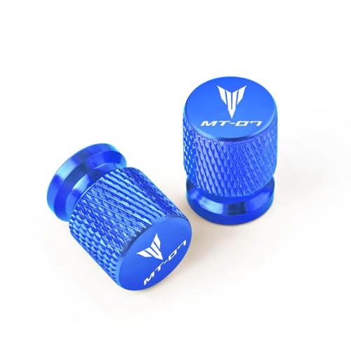 WSOPP Tapones de Válvula para Yamaha MT 07 MT07 MT 07 All Year 2017 2018 2019 2025 Tapas de Válvula de Aluminio CNC Antipolvo para Motocicletas con Logo Ruedas Antipolvo Accesorios,Blue Style