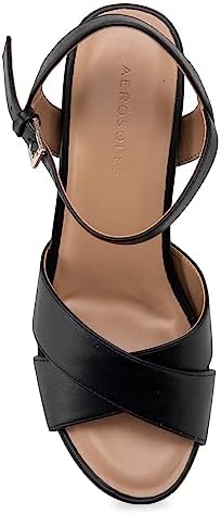 Aerosoles PASTEL Wedge Sandal, Black PU, 5.5M | Image 4