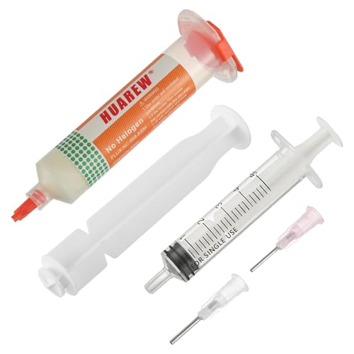 Image of 30mL No-Clean Solder Flux Lead-Free Solder Flux with 2 Metering Tools for LED SMD PCB BGA Electronic Soldering (1.62 oz /46 g)
