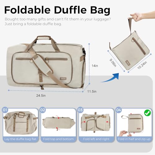 Image of Fmeida 65L Duffle Bag Foldable Travel Duffel Bags for Men Women Travel Bag