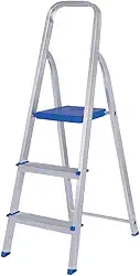 Escada Aluminio Dobravel 3 Degraus Mor Reforçada Até 120Kg Domestica Construção Mor