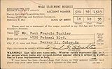 Wage Statement Request, Social Security Administration, Bureau of Old-Age and Survivors Insurance Original Vintage Postcard