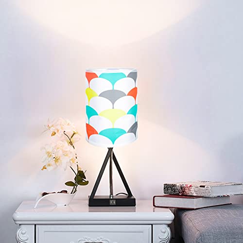 Osaladi E27 Cloth Lamp Shade: Desk Lamp Shade, Light Accessory Lampshade Replacement, Lamp Cover For Home, Table/Floor Lamp, Hanging Light (Colorful Waves) #TOP3