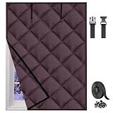 Kit di isolamento per finestre per l'inverno Tende termoisolanti,Tende per finestre in cotone,Copertura termica per finestre,Coperta isolante con chiusura,largo 50-200 cm(Marrone,100x140cm)