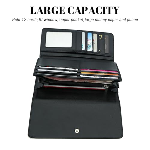 Custom Large Wallet Photo Personalized for Women, PU Leather Picture Purse Credit Card Phone Clutch, Customized Trifold Flip Long & Big Capacity Wallet3