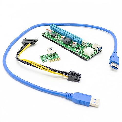 Tarjeta riser USB 3.0 Simpletek PCIe X1 para minería con cable de 6 pines reacondicionado