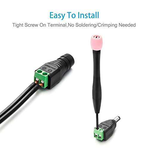 Chanzon 10 X Male + 10 X Female 12V Dc Power Connector 5.5Mm X 2.1Mm 10Pair 24V Power Jack Socket For Led Strip Cctv Security Camera Cable Wire Ends 10Pcs Plug Barrel Adapter #TOP3